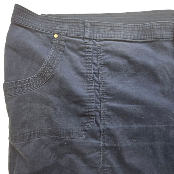 Catherines Plus Size 5X Navy Capri Pants Elastic Waist Drawstring Ankle Pockets - Picture 7 of 16